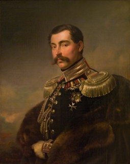 Portrait of Prince Andrei Obolensky, 1850. Creator: Franz Kruger.