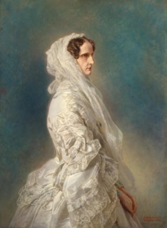 Portrait of Empress Alexandra Fiodorovna, 1856. Creator: Franz Xaver Winterhalter.