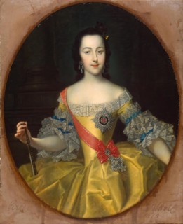 Portrait of Grand Duchess Catherine Alexeyevna, 1745. Creator: Georg Cristoph Grooth.