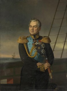 Portrait of Admiral Mikhail Lazarev, 1873. Creator: Georg von Bothmann.
