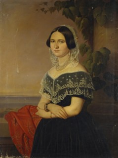 Portrait of ES Zhadimerovskaya, 1846. Creator: Johann Jakob Dorner.