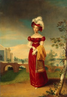 Portrait of Empress Elizabeth Alexeyevna in a Park in Tsarskoye Selo (copy), 1824. Creator: Unknown.