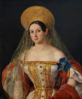 Portrait of the Lady-in-Waiting Sofia Orlova-Denisova (?), 1835. Creator: Pimen Orlov.