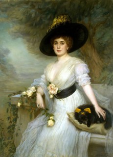 Portrait of Baroness D. E. Grevenits, 1912. Creator: Victor Schtember.
