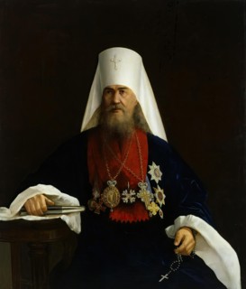 Portrait of Metropolitan Bishop Palladiy (secular name Pavel Raev, born Pisarev) (1827-1898) , 1893. Creator: Andrey Redkovsky.