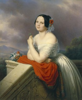 Portrait of a Young Woman, 1843. Creator: Charles Auguste Guillaume Steuben.
