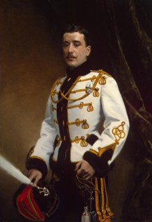Portrait of P. M. Rayevsky, Cornet of the Life-Guards Hussar Regiment, 1914. Creator: Ernst von Liphart.