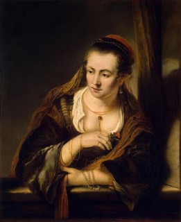 Young Woman at a Window, 1649. Creator: Ferdinand Bol.