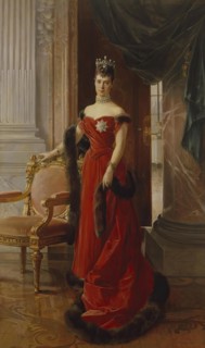 Portrait of Empress Maria Fedorovna, 1894. Creators: Francois Flameng, Maria Feodorovna.