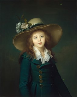 Portrait of Elisabeta Alexandrovna Stroganovaa as a girl in a Hat, 1781. Creator: Jean Louis Voille.