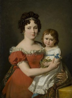 Portrait of A.P. Mailevskaya with Her Daughter, 1818. Creator: Nicolas de Courteille.