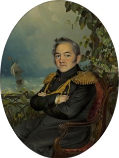 Portrait of Admiral Mikhail Lazarev, 1845. Creator: Robert Schwede.