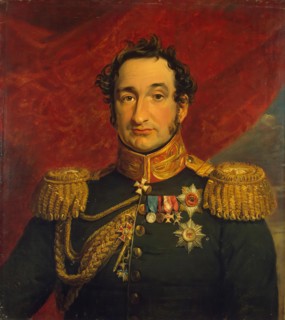 Portrait of Vasily S. Trubetskoy (1776-1841), 1822. Creator: Workshop of George Dawe.