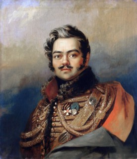 Portrait of Denis V. Davydov (1784-1839), 1824. Creator: Workshop of George Dawe.