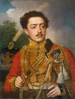 Portrait of Pavel Masyukov, the Cavalry Captain of the Life-Guards Hussar Regiment, 1817. Creator: Vladimir Borovikovsky.