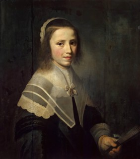 Girl Holding a Fan, 1645. Creator: Hendrik Cornelisz. van Vliet.