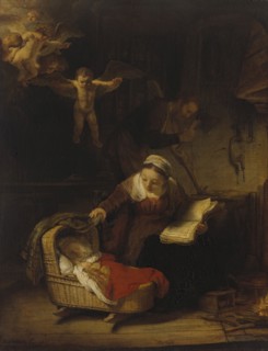 The Holy Family with Angels, 1645. Creator: Rembrandt Harmensz van Rijn.