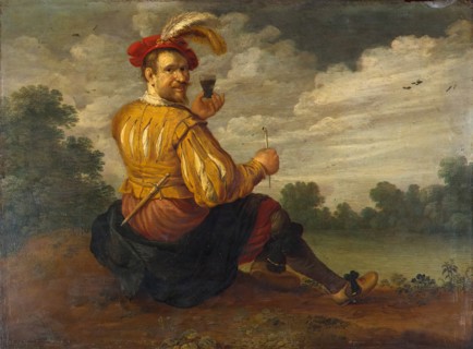 Self-Portrait in a Landscape, 1627. Creator: Joost Cornelisz Droochsloot.