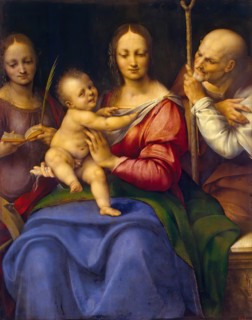 Holy Family with St Catherine, 1517. Creator: Cesare da Sesto.