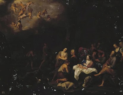 Adoration of the Shepherds, 1650. Creator: Cornelis van Poelenburgh.
