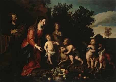 Holy Family with the Infant John and Angels, 1640. Creators: Abraham van Diepenbeck, Adriaen van Utrecht.
