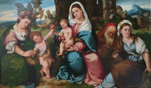 Madonna and Child with St Catherine, St John the Baptist, St Dorotea and St Anthony the Abbot, 1523. Creator: Bonifacio de' Pitati.