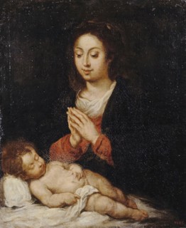 Madonna with the Sleeping Infant Christ, 1668. Creator: Jeronimo de Bobadilla.