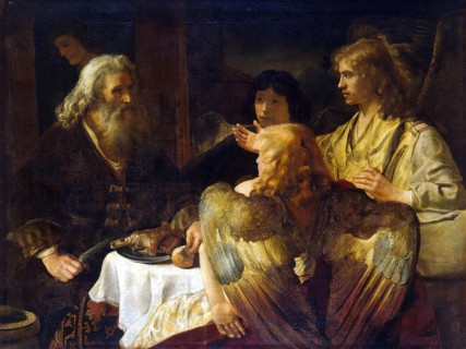 Abraham entertaining the three angels (Genesis 18:9-15), 1640. Creator: Jan Victors.