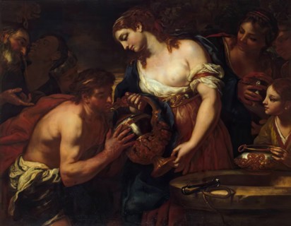 Eleazar and Rebekah at the Well, 1670. Creator: Johann Carl Loth.