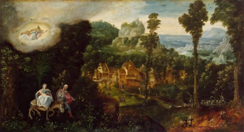 Landscape with Flight into Egypt, 1550. Creator: Herri met de Bles.