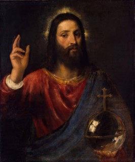 Christ Blessing, 1570. Creator: Titian.