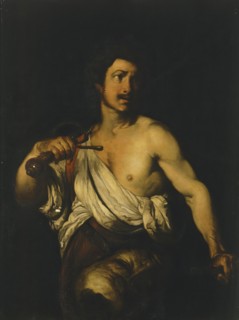 David Bearing the Head of Goliath, 1635. Creator: Bernardo Strozzi.