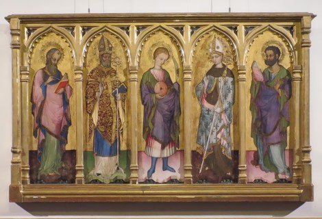 St Matthew the Evangelist (?), St Dujam, St Anastasius, St Louis of Toulouse and St Mark..., 1450. Creator: Dujam Vuskovic.