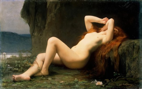 Mary Magdalene in a Grotto, 1876. Creator: Jules-Joseph Lefebvre.
