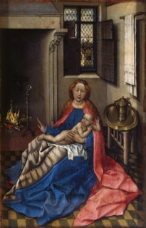 The Virgin and Child by a Fireplace (Right Wing of a Diptych), 1433. Creator: Robert Campin.