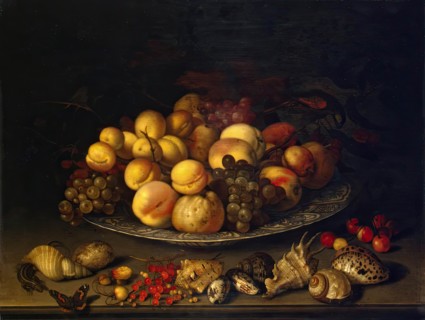 Plate with Fruits and Shells, 1630. Creator: Balthasar van der Ast.