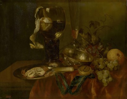 Snack (Still Life with Crab, Fruit and Clock), 1659. Creator: Abraham van Beyeren.