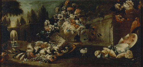 Still Life with Flowers and Parrot, 1700. Creator: Gasparo Lopez.