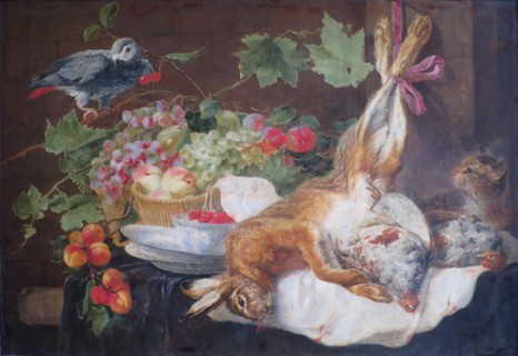 Hare, Fruit and Parrot, 1647. Creator: Jan Fyt.