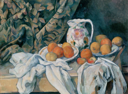 Still Life with a Curtain, 1898. Creator: Paul Cezanne.
