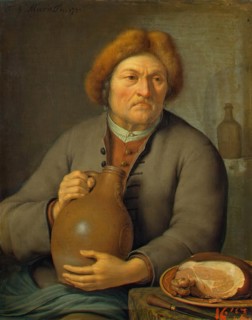Old Peasant Holding a Jug, 1731. Creator: Frans van Mieris II.