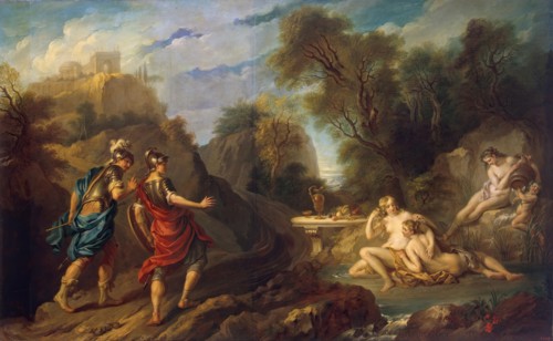 Messengers of Godfrey of Bouillon in Gardens of Armida, 1735. Creator: Francois Lemoyne.