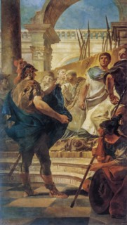 Quintus Fabius Maximus Before the Senate of Carthage, 1728. Creator: Giovanni Battista Tiepolo.