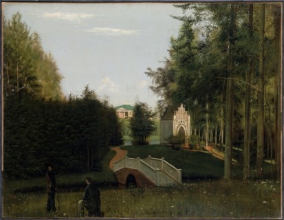 The View of the Farmstead of Ostrovki in the Province of Tver, 1845. Creator: Grigory Soroka.