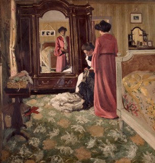 Interior, Bedroom with Two Figures, 1904. Creator: Felix Vallotton.