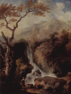 Waterfalls in the Environs of Rome, 1755. Creator: Christian Wilhelm Ernst Dietrich.