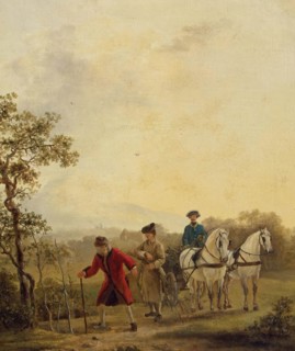 Voltaire Planting Trees, 1762. Creator: Jean Huber.