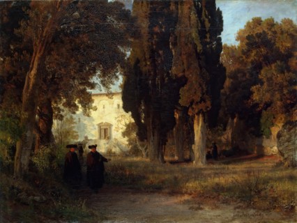 Garden in a Monastery, 1857. Creator: Oswald Aschenbach.