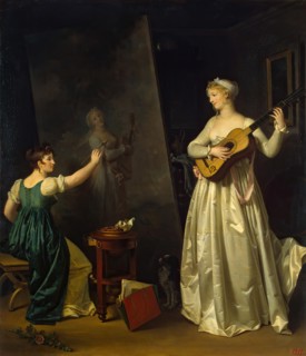 Artist Painting a Portrait of a Musician, 1796. Creator: Marguerite Gerard.