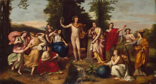 Apollo and the Muses on Parnassus, 1750.  Creator: Anton Raphael Mengs.